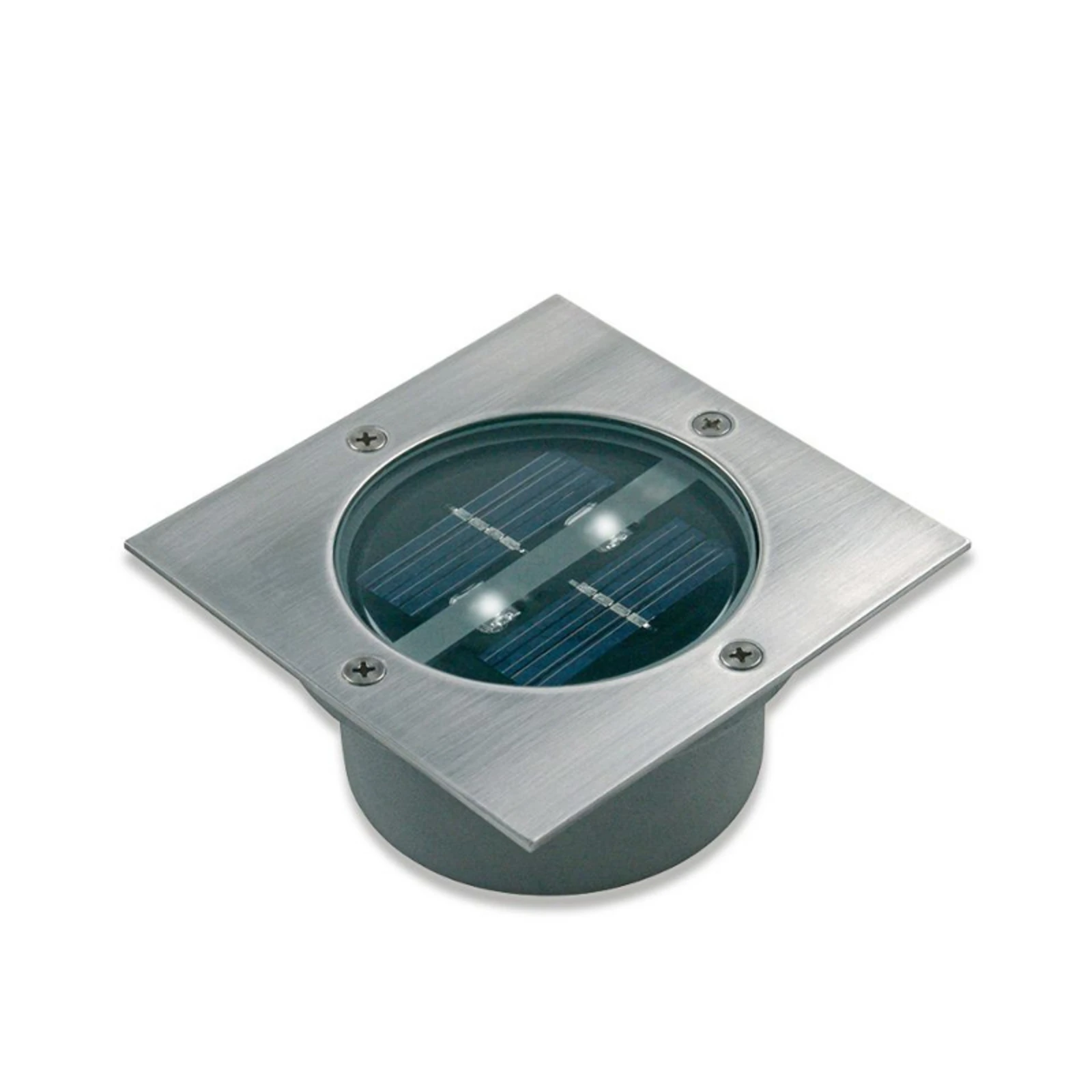 Луго соларен LED прожектор за вграждане, IP44, 10,5 x 10,5 cm