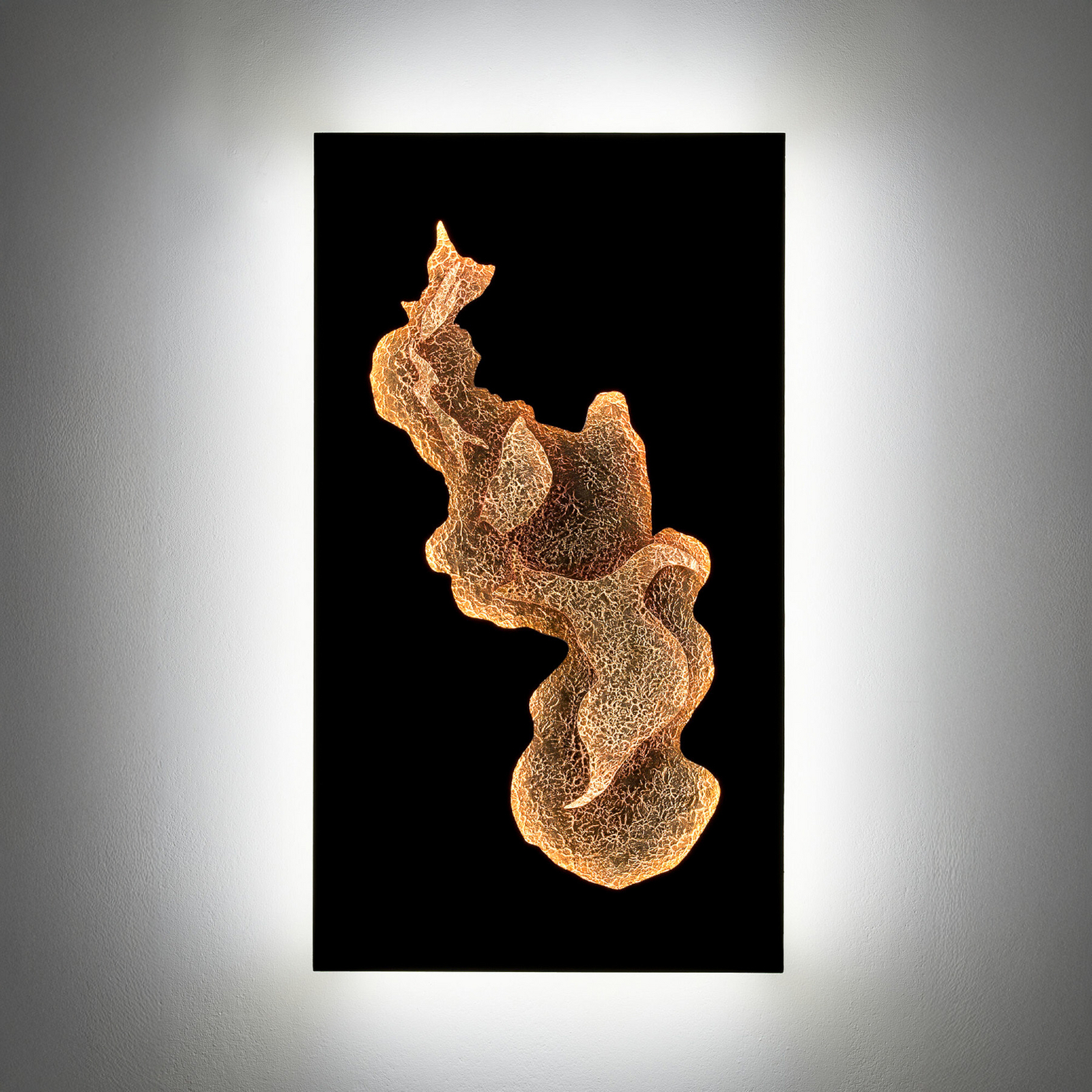 Applique a LED FIROVENTO, nero/oro, 80 x 45 cm, metallo, dimmerabile