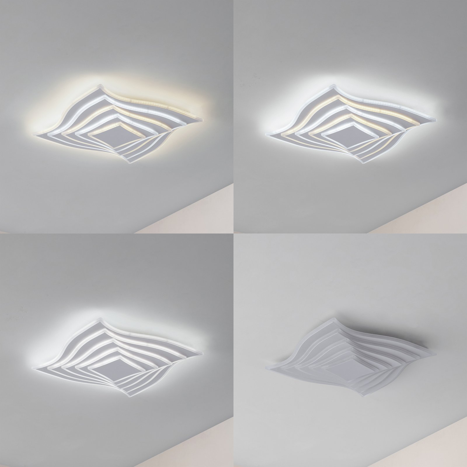 Lindby LED таванна лампа Rebeka, 47x47cm, CCT, дистанционно управление