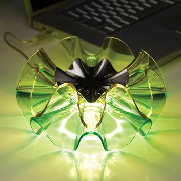LED-designbordlampe Flamenca i grønn