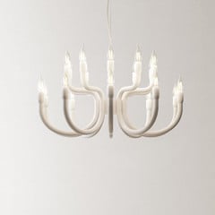 Luster Karman Snoob, biely, Ø 73 cm, hliník, 20 svetiel.