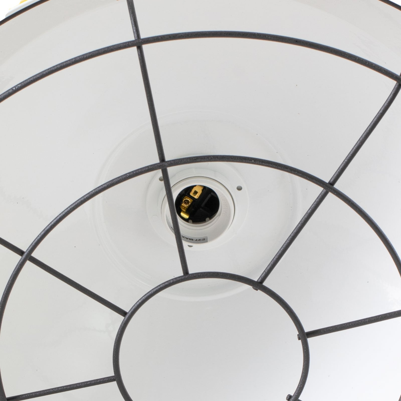 Lampada a sospensione Astel, grigio, Ø 41 cm, metallo, dettaglio in ottone