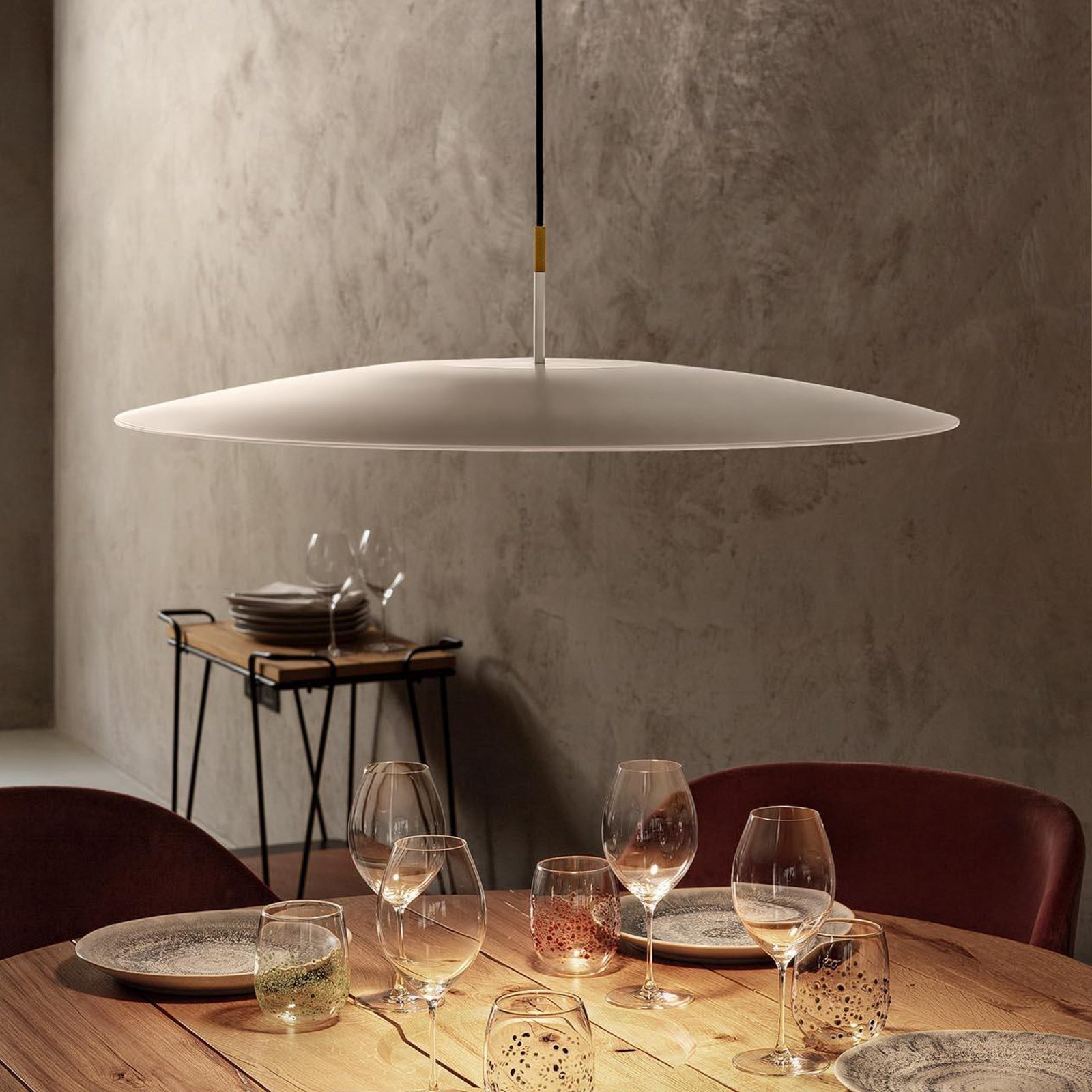 OLEV LED-Hängelampe OVERFLY PLUS, weiß/gold, Ø 55 cm 2.700 K