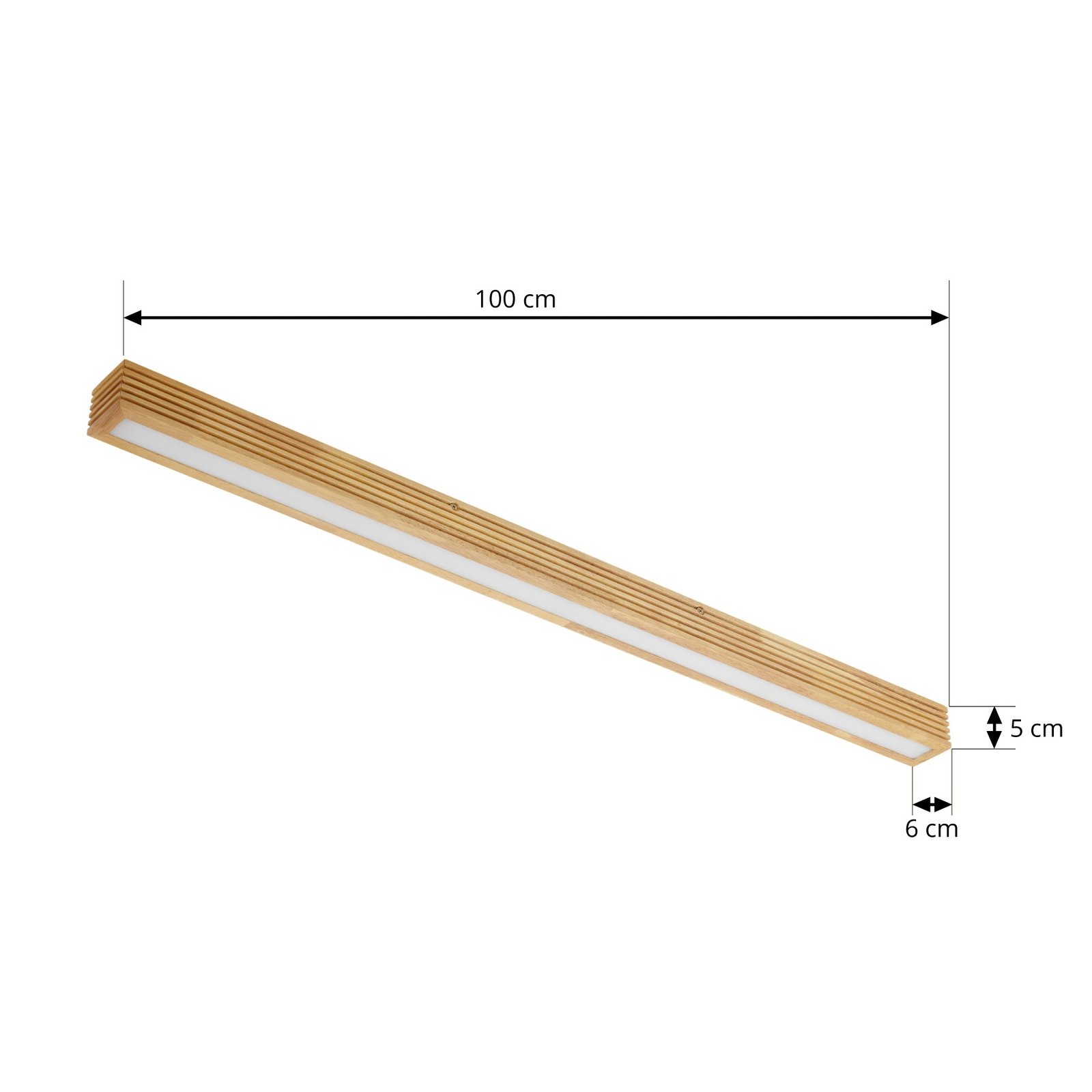 Emara LED stropna svjetiljka, prigušljiva, hrast, svijetlo drvo - Lucande