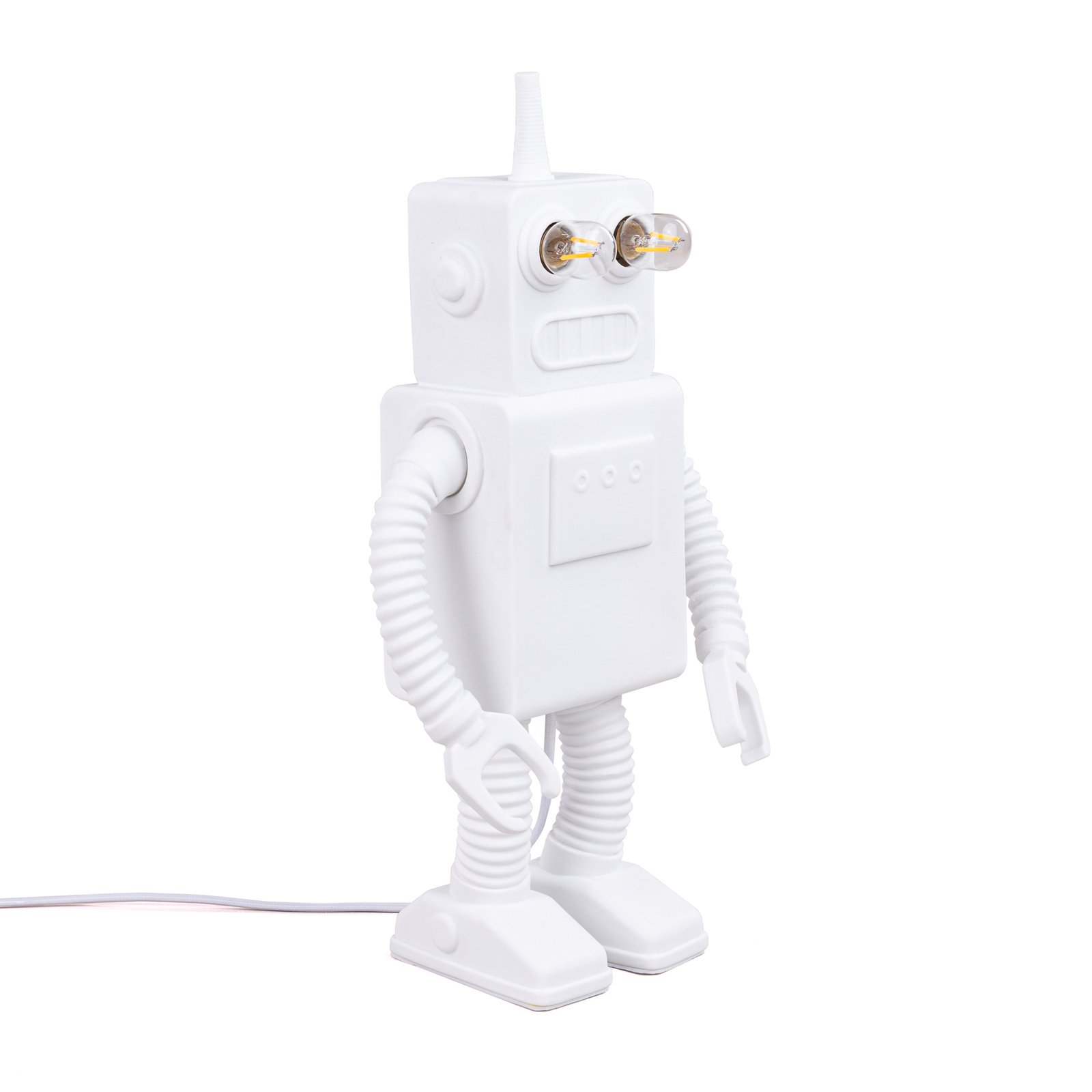 SELETTI Robot Lamp Dekotischlampe, Porzellan, weiß
