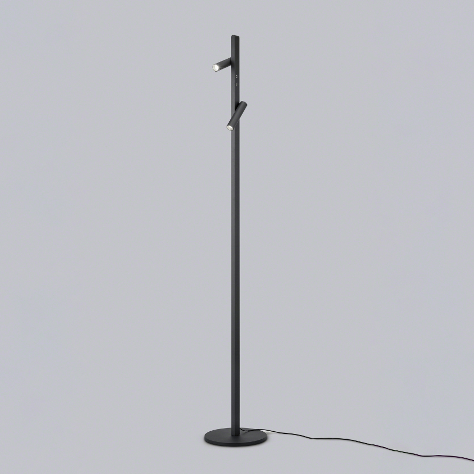 Candeeiro de pé Helestra Coni LED 2 focos 160cm preto