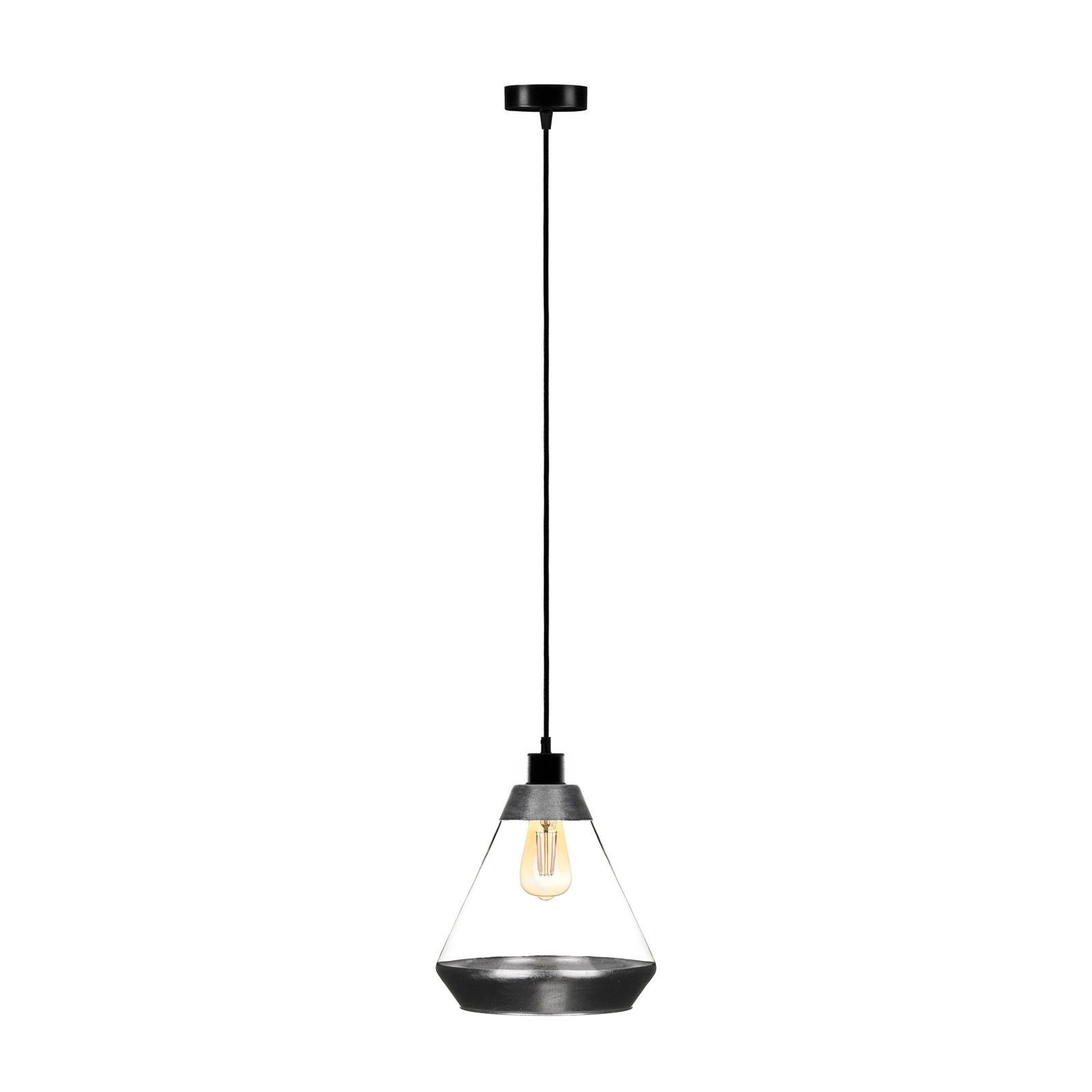 Lonceng pendant light made of glass, silver décor