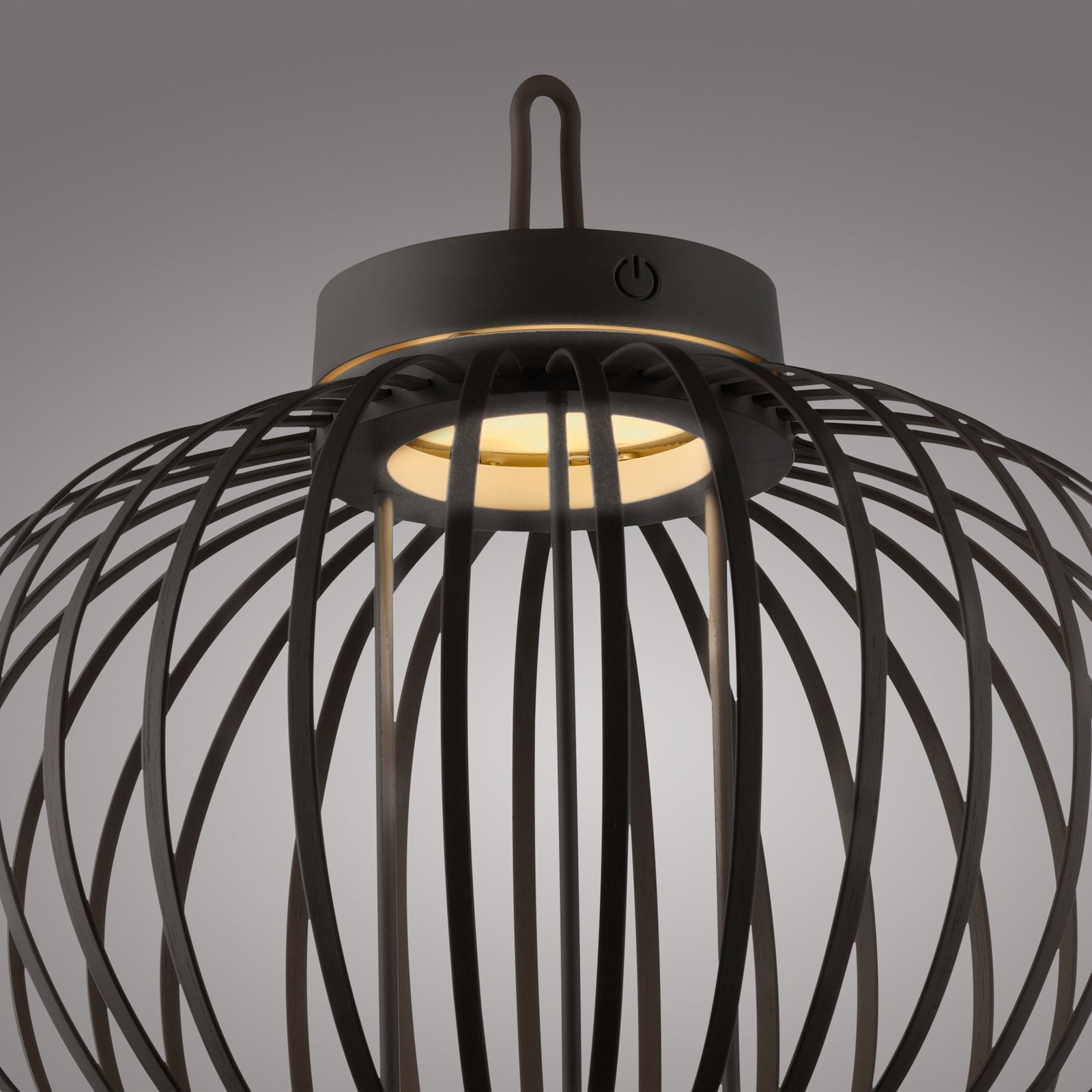 JUST LIGHT. Akuba LED įkraunama stalinė lempa juoda 33 cm bambukas