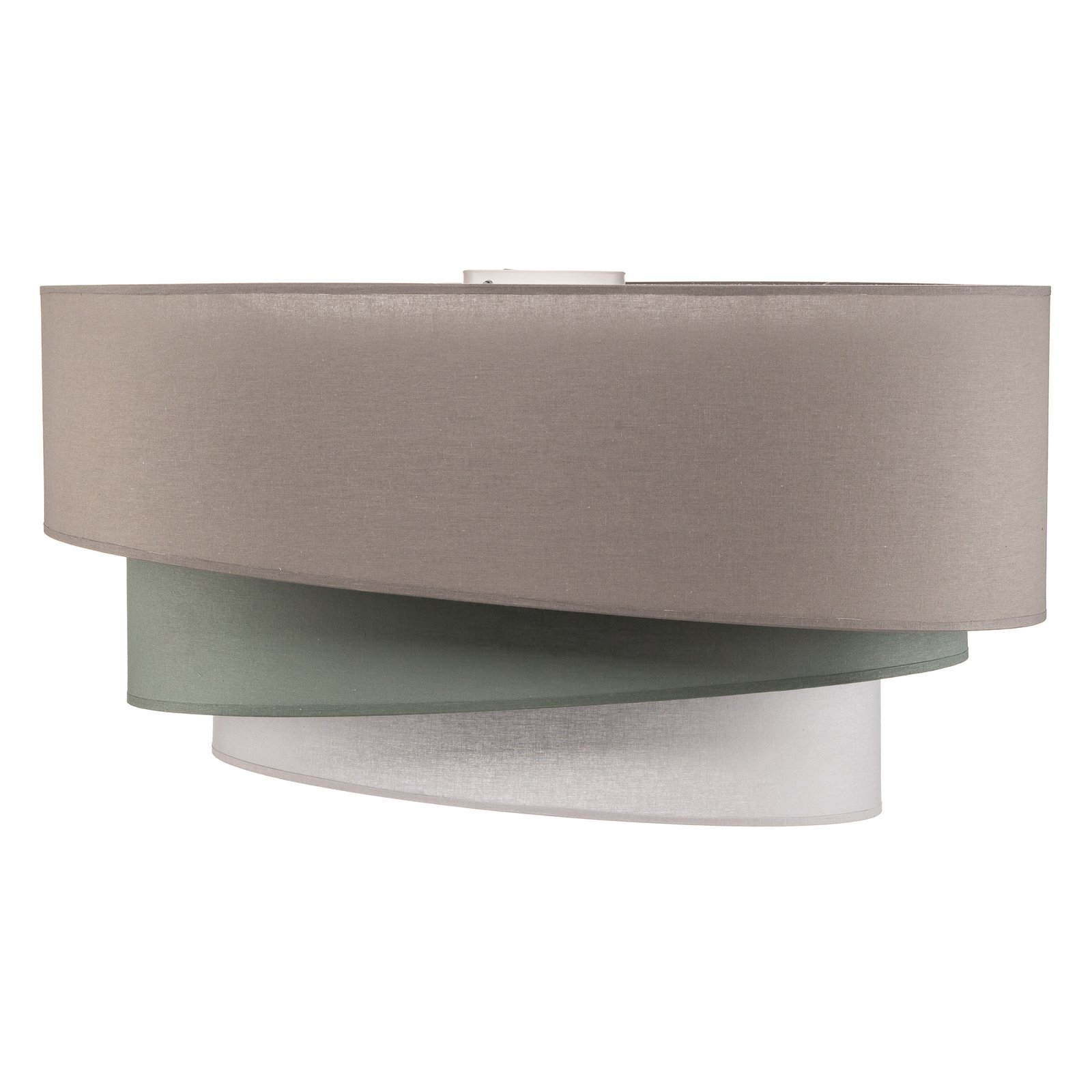 Trio monocolor Deckenlampe, Ø60 cm, grau, Textil - Euluna