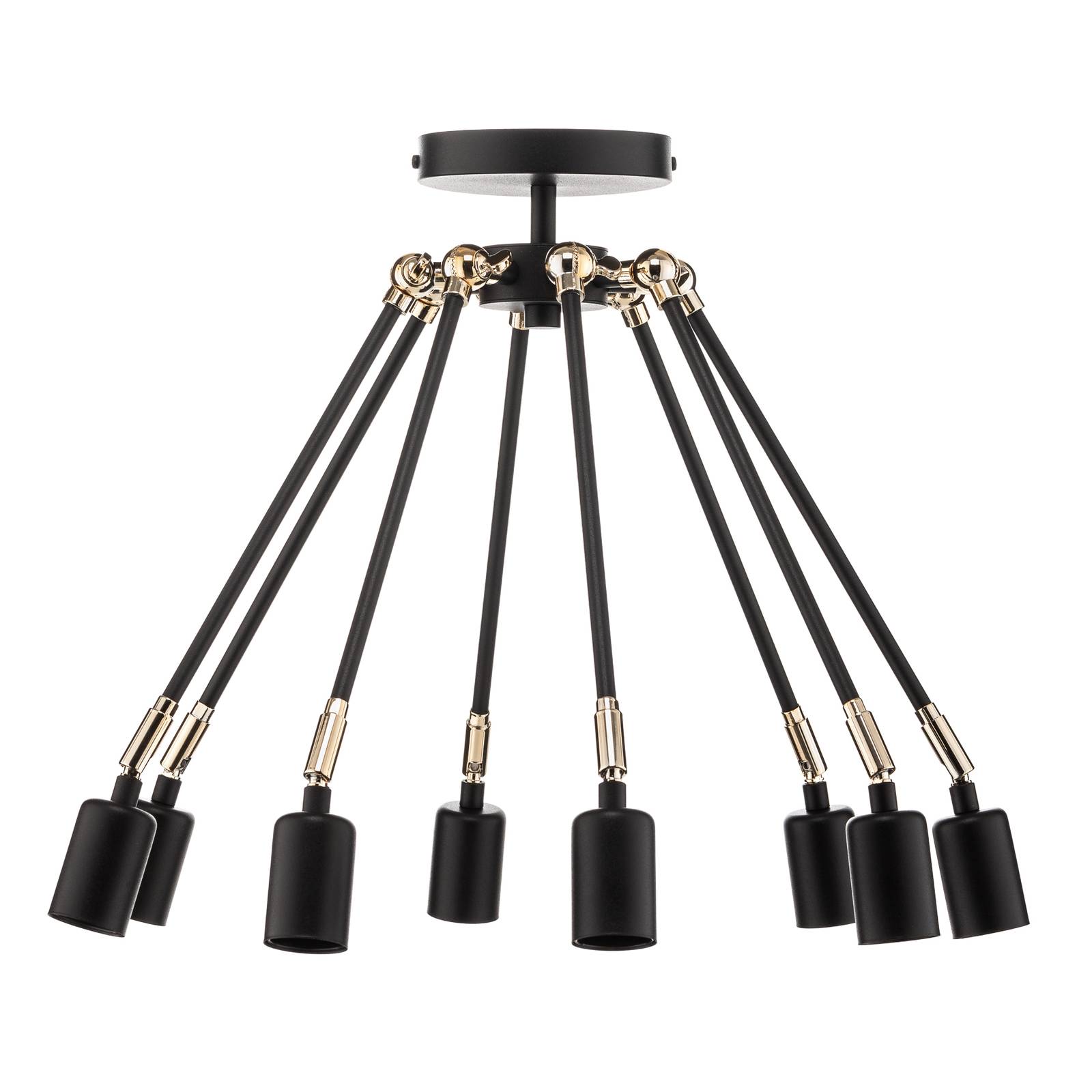 Lampa sufitowa Stik w kolorze czarnym, 8-punktowa