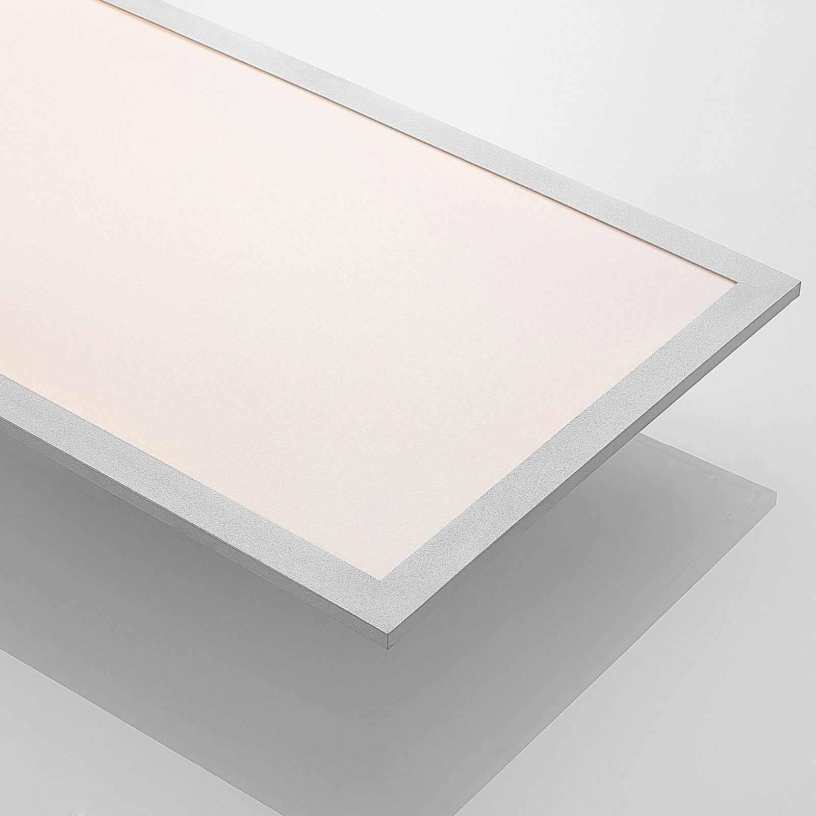 Lindby LED-Panel Stenley, 4.000 K, 120cm x 30cm, silber/weiß
