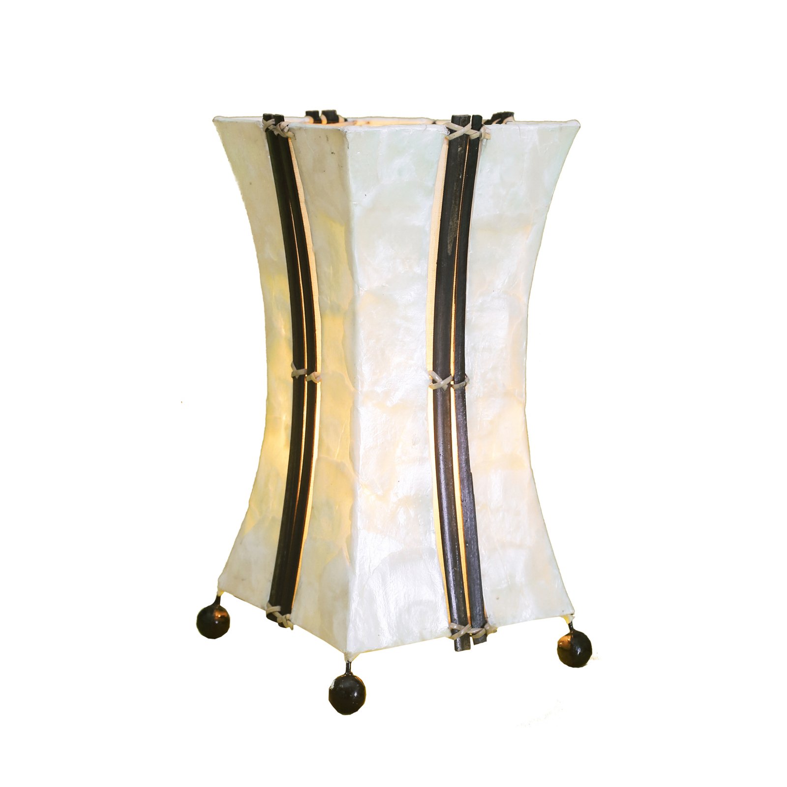 Milla table lamp, Capiz and bamboo, height 30 cm