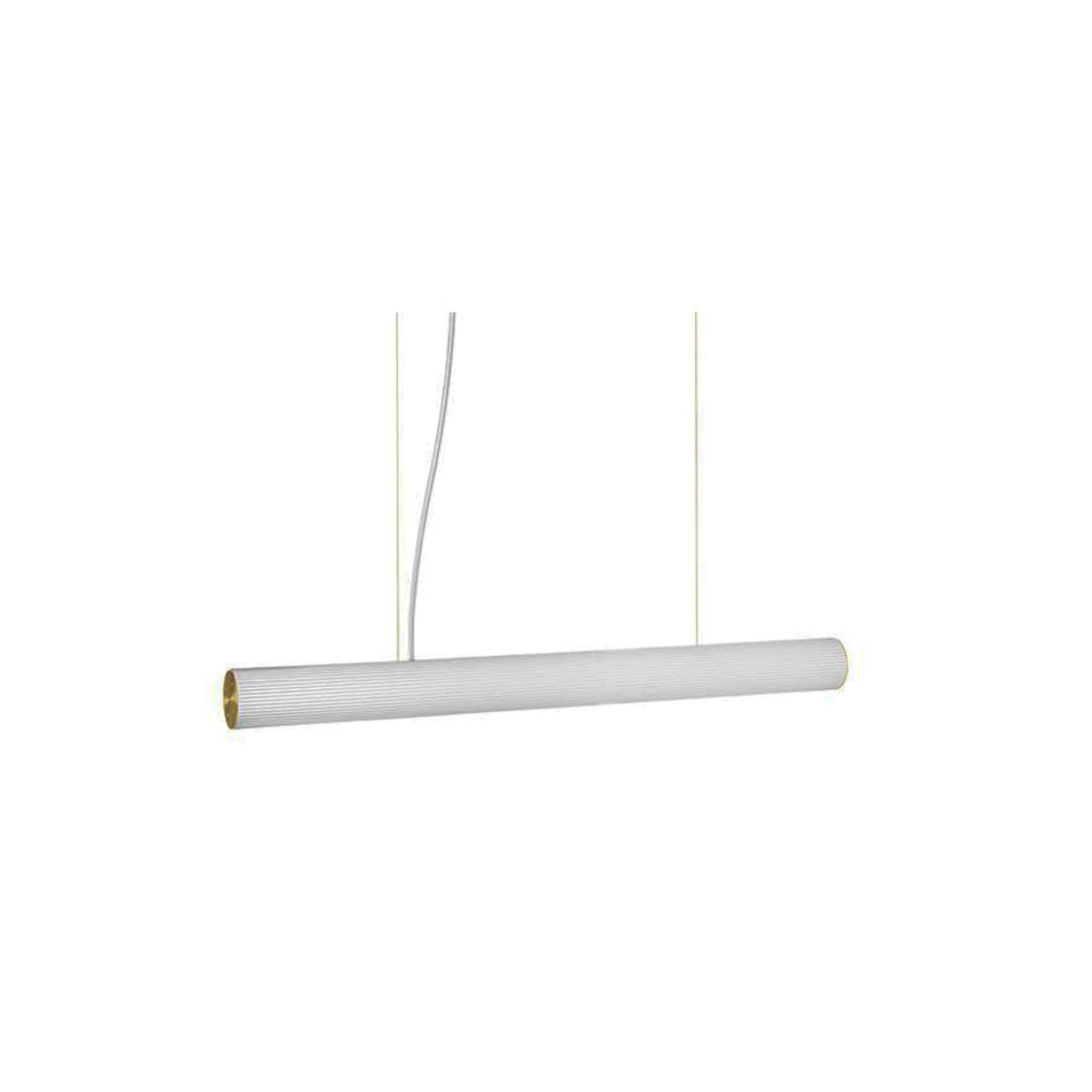 ferm LIVING Vuelta 100, white/brass-coloured, remote control, dimmable