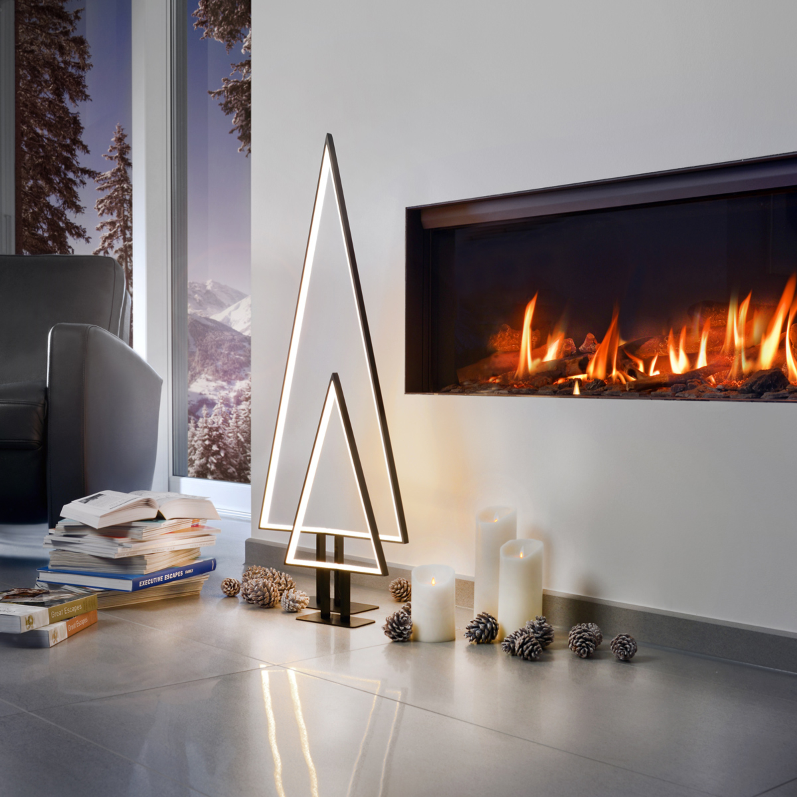 Sompex LED decorative light Pine black 50 cm, aluminium, 3.2 W, energy efficiency: A+, W: 25 cm, H: 50 cm