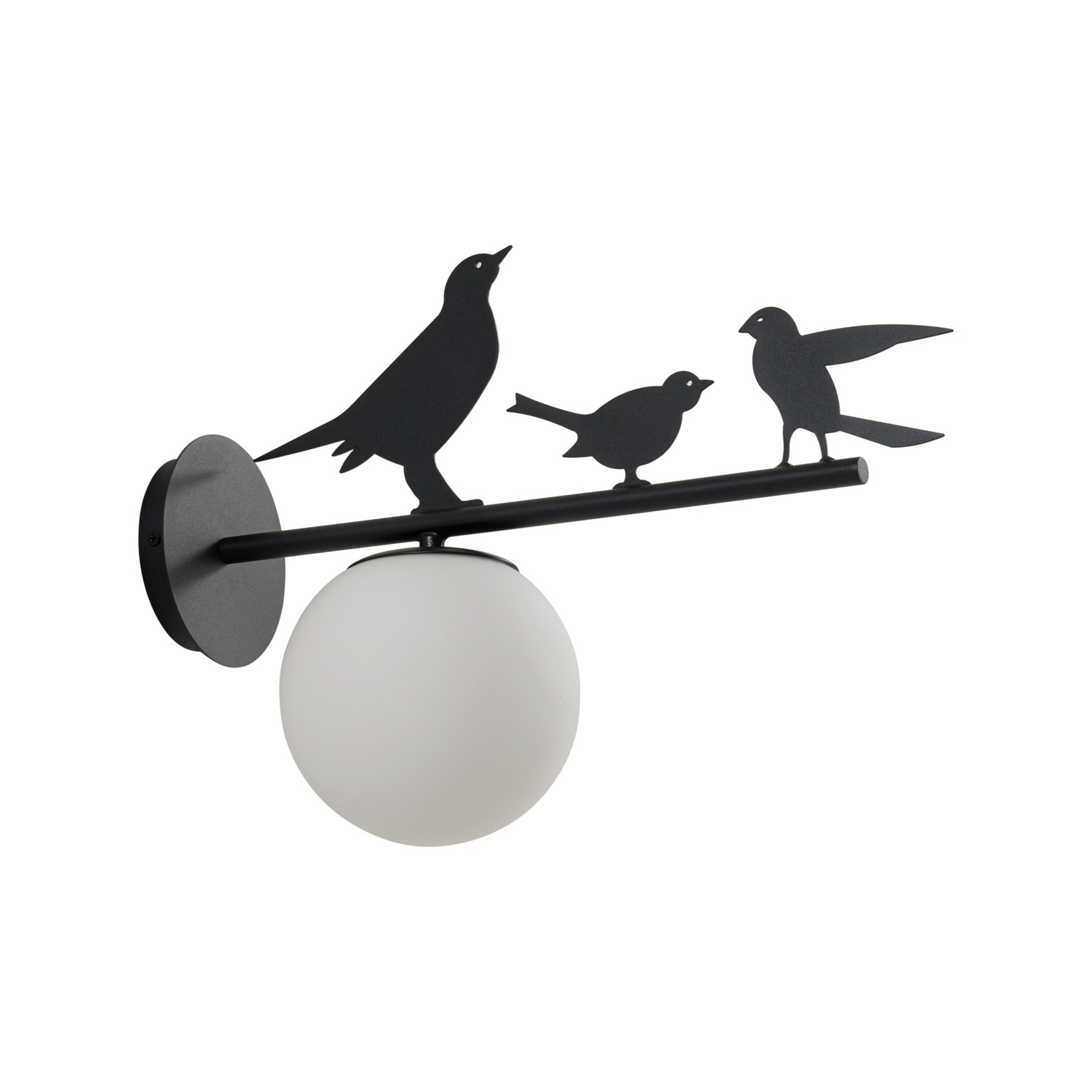 Lintu utendørs vegglampe, svart, IP44, metall, fugl - Lindby
