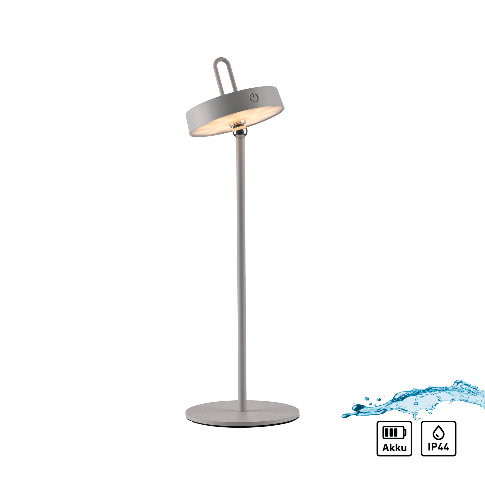 JUST LIGHT. Lampe à poser LED rechargeable Amag gris-beige Fer IP44