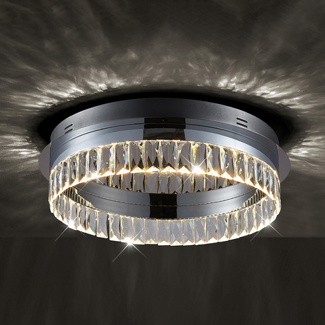 LED-Deckenlampe Carmi, Kristall, dimmbar