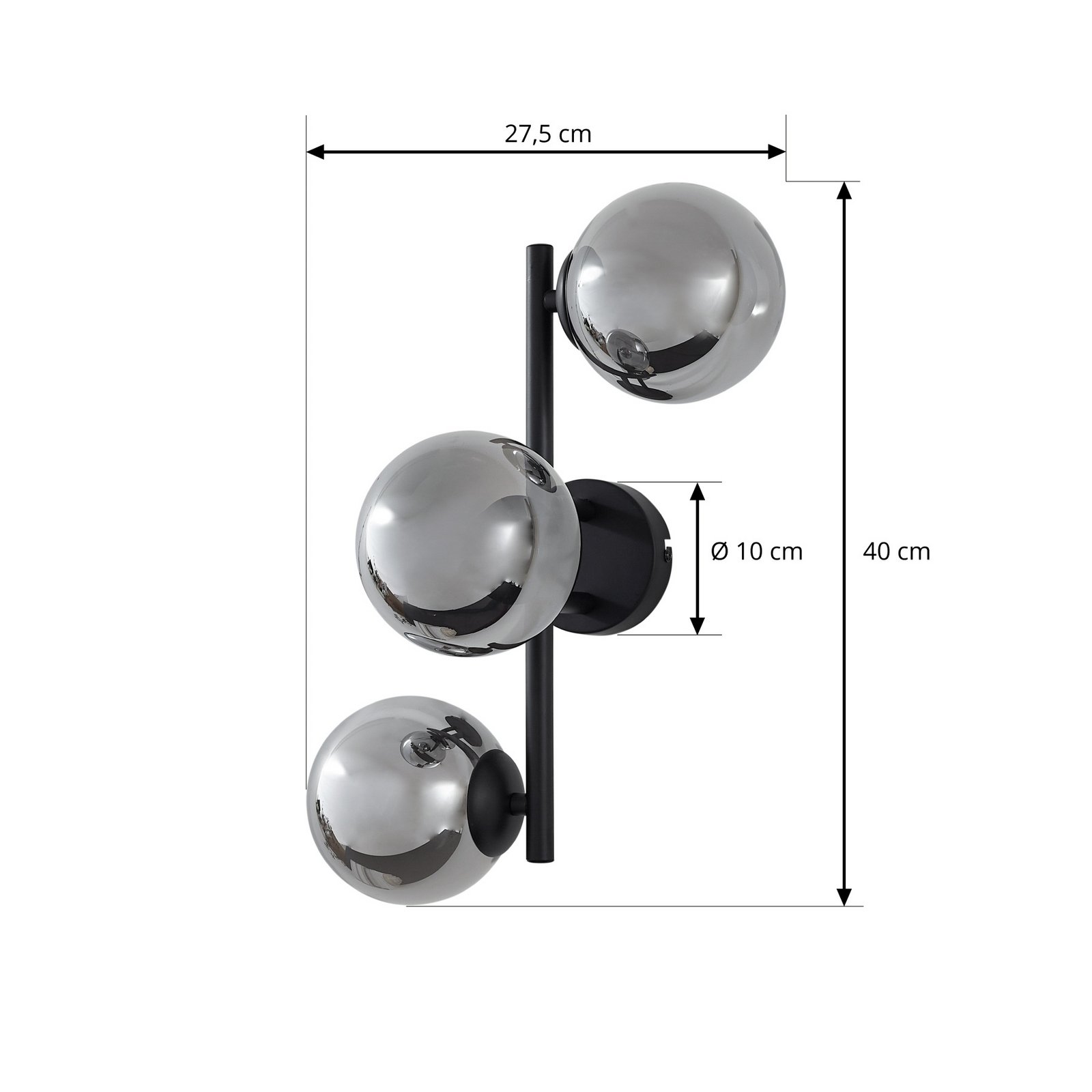 Orbelia Candeeiro de parede G9 Vidro 3 lâmpadas preto - Lindby Orbelia Candeeiro de parede G9 Vidro 3 lâmpadas preto - Lindby