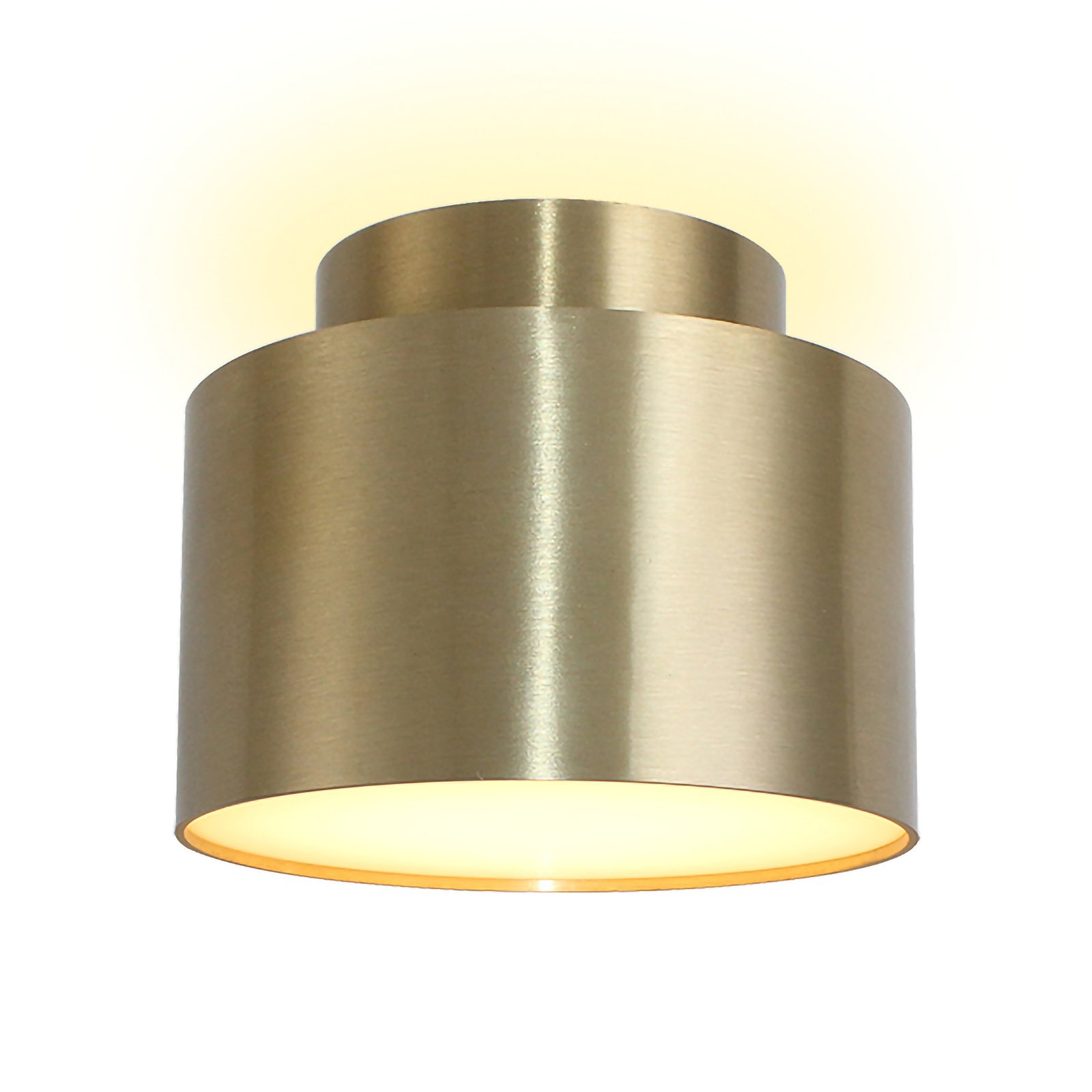 Lindby LED spotlight Nivoria, 11 x 8.8 cm, gold-coloured, aluminium