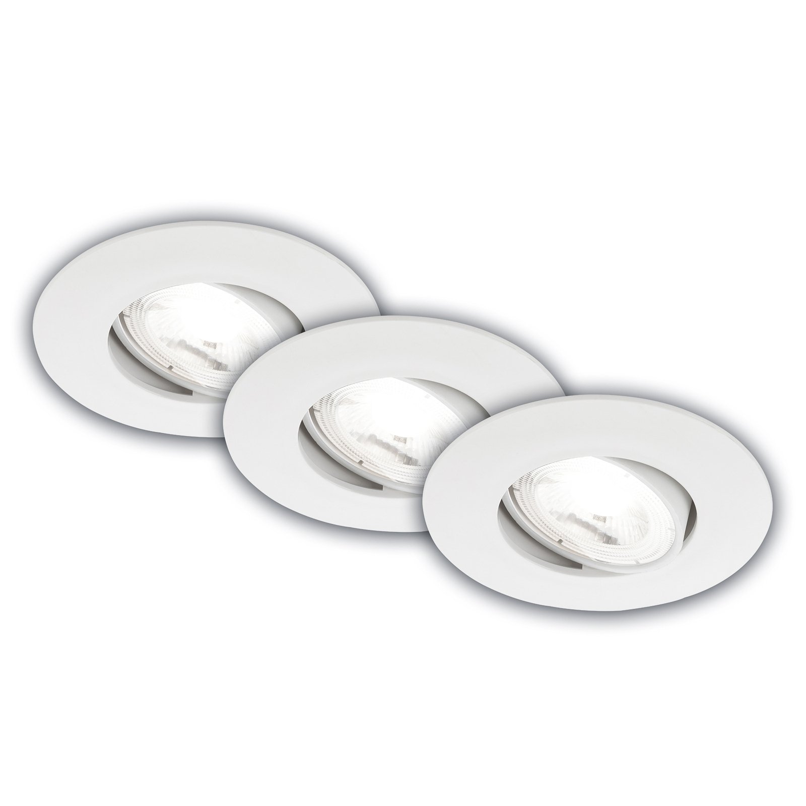 LED-Einbauleuchte Kulana A, weiß, 4000K, Ø9cm, 3er-Set