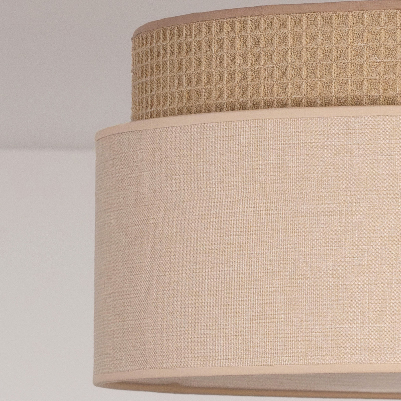 Závesné svietidlo Milano, kávovo hnedá/béžová, Ø 45 cm, textil – Duolla