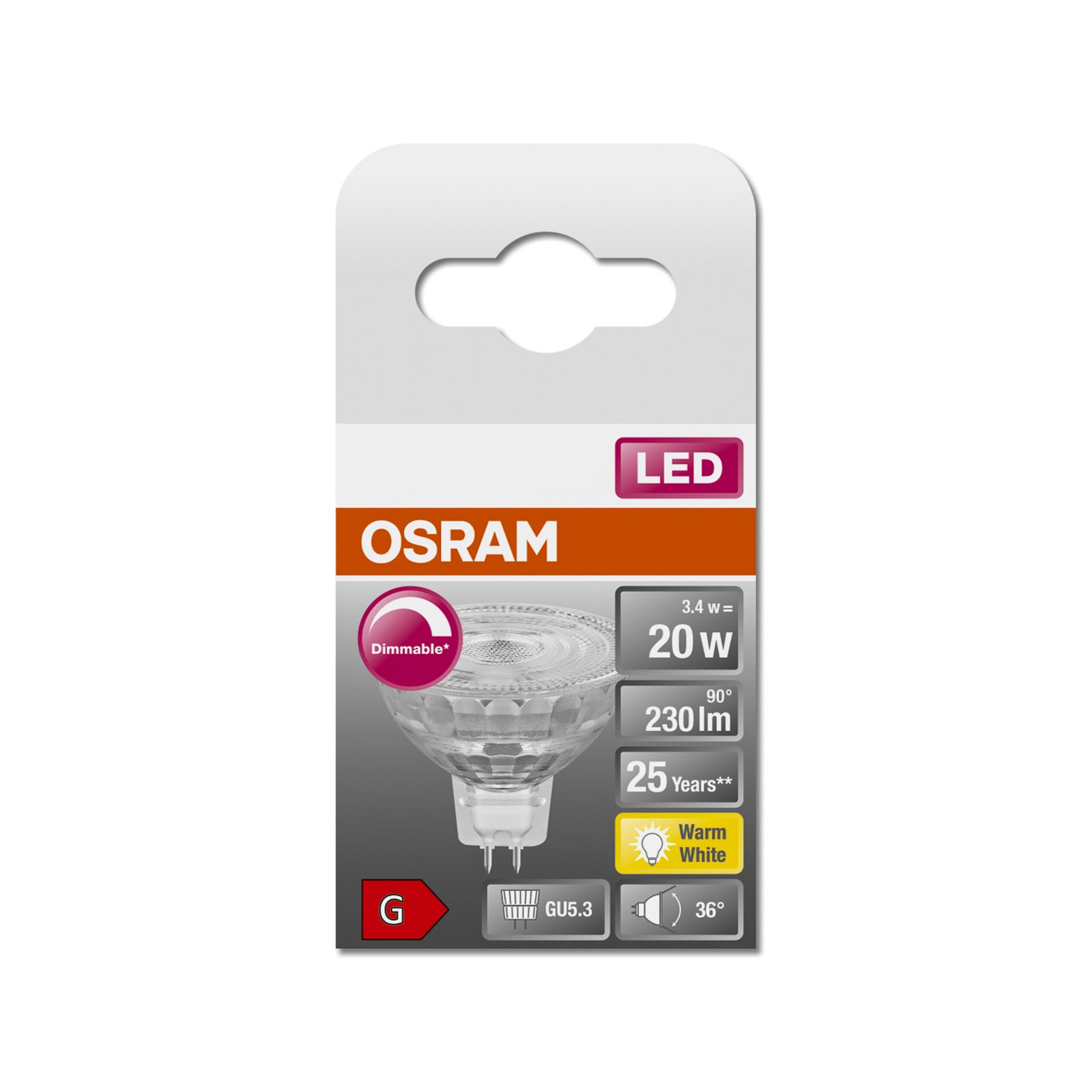 OSRAM LED reflektor izzó GU5.3 3,4 W 927 36° szab