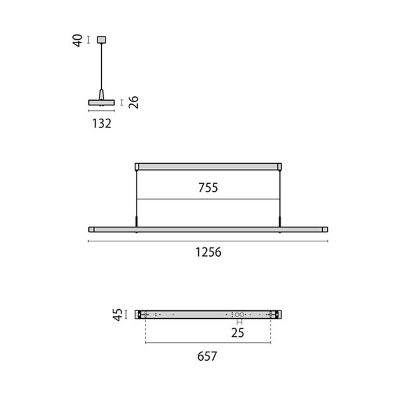 LED-Hängeleuchte Small Line, Sensor, 126 cm, weiß günstig online kaufen