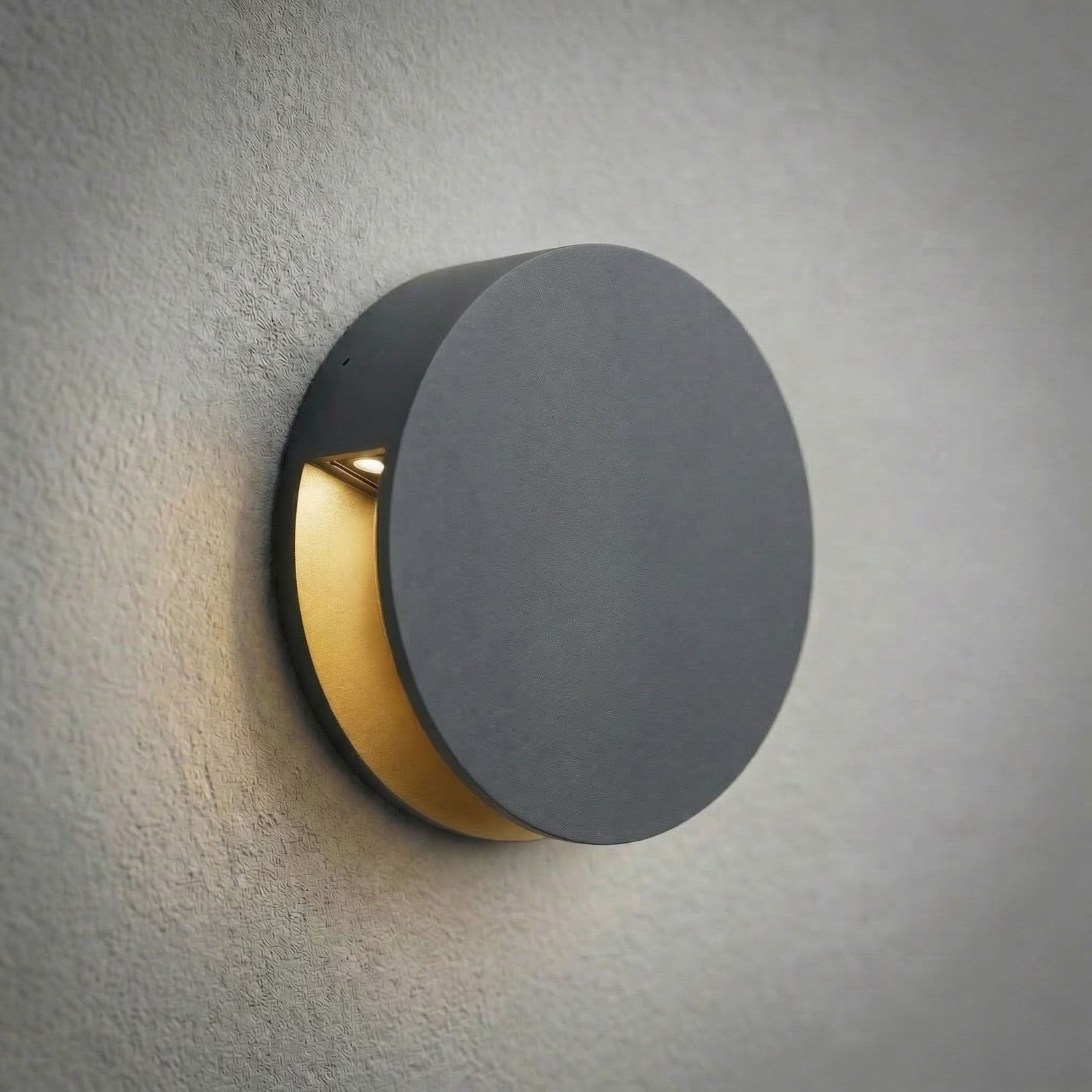 Advero LED-Außenwandlampe, IP44, CCT, Hausnummer, anthrazit Lucande - Modern - Aluminium - Rund