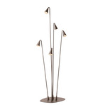 udendørs LED-gulvlampe Brisa, 5 lyskilder, brun mat