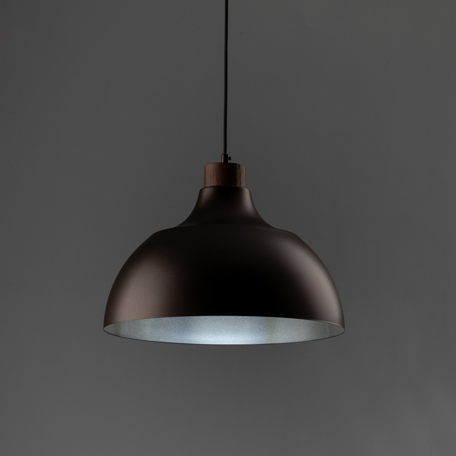 Cap pakabinamas šviestuvas, rudas, metalas, Ø 34 cm, E27