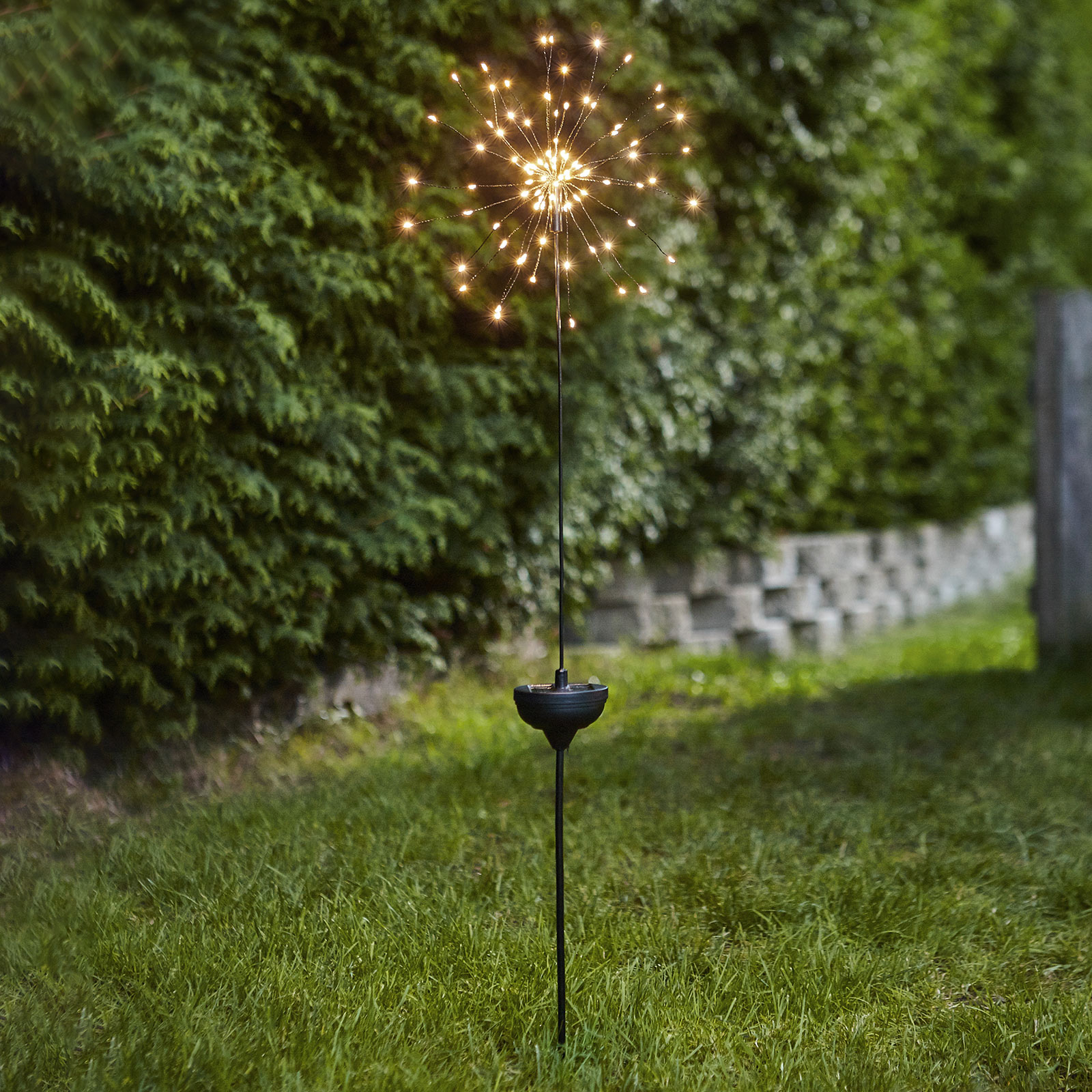 Firework LED solar light with ground spike, 100 cm