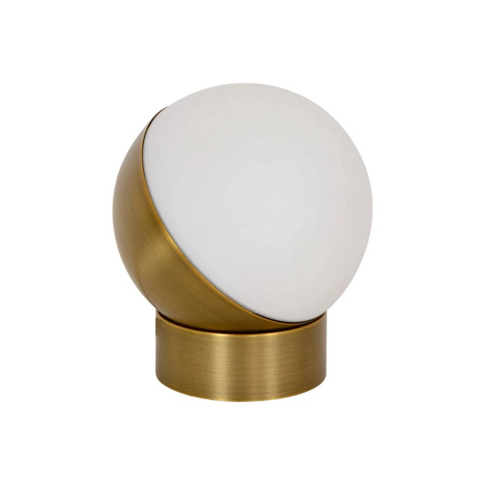 Stolová lampa Beacon Mikoh, kov vo farbe starožitnej mosadze, sklo