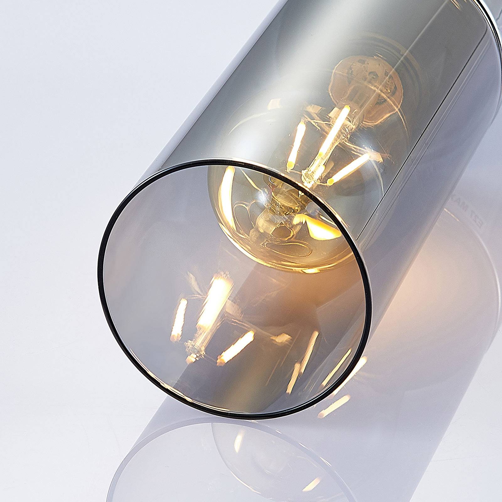 Lampa wisząca Eleen z cylindrami ze szkła dymnego