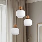 Suspension Ballo, à 3 lampes, blanc, verre, Ø 35 cm