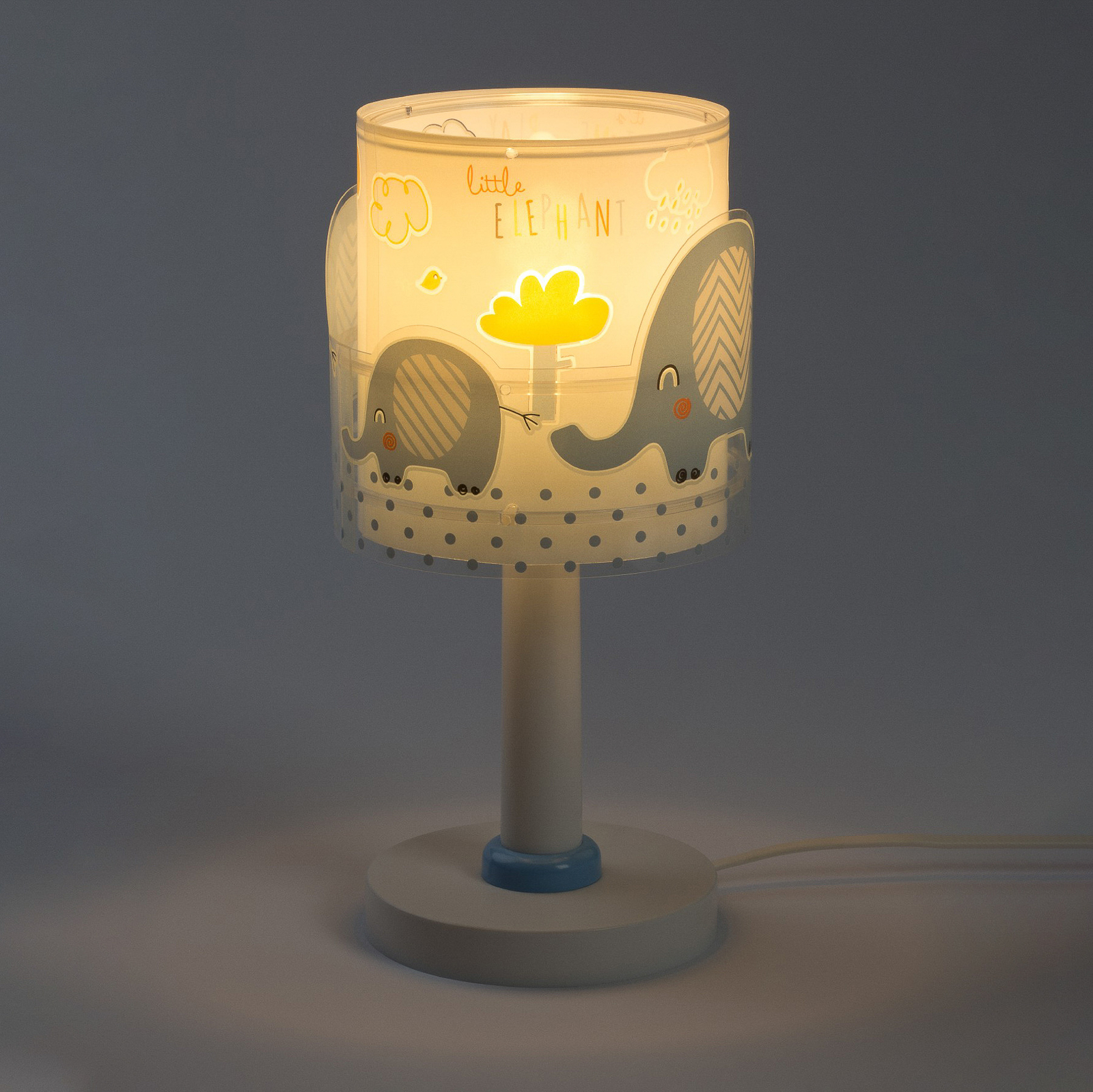 Detská stolná lampa Little Elephant, modrá