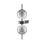 LED sieninis šviestuvas „DOUBLE MOON“, dūminės pilkos spalvos, aukštis 43 cm,