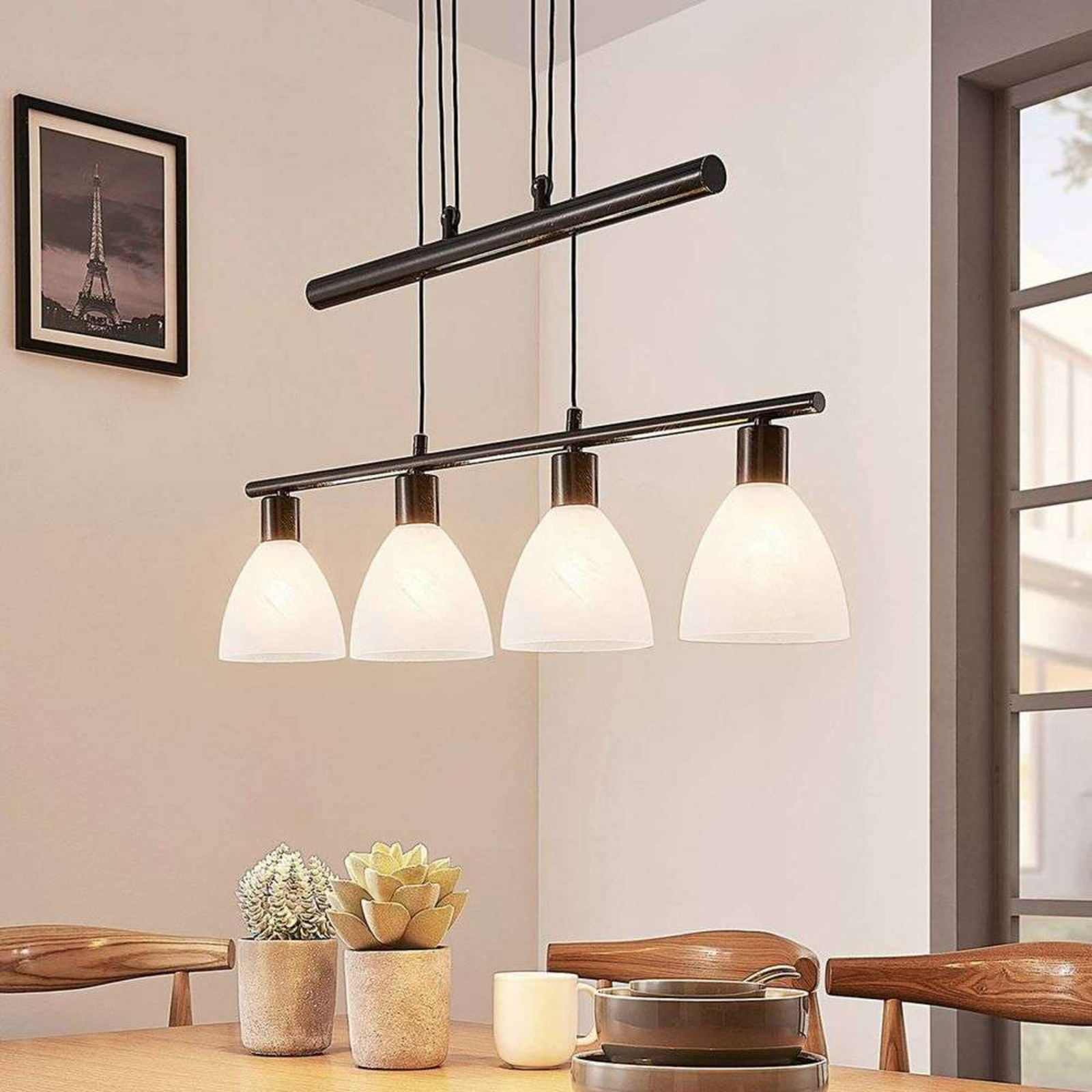 Simeon Taklampa White/Rust Brown - Lindby