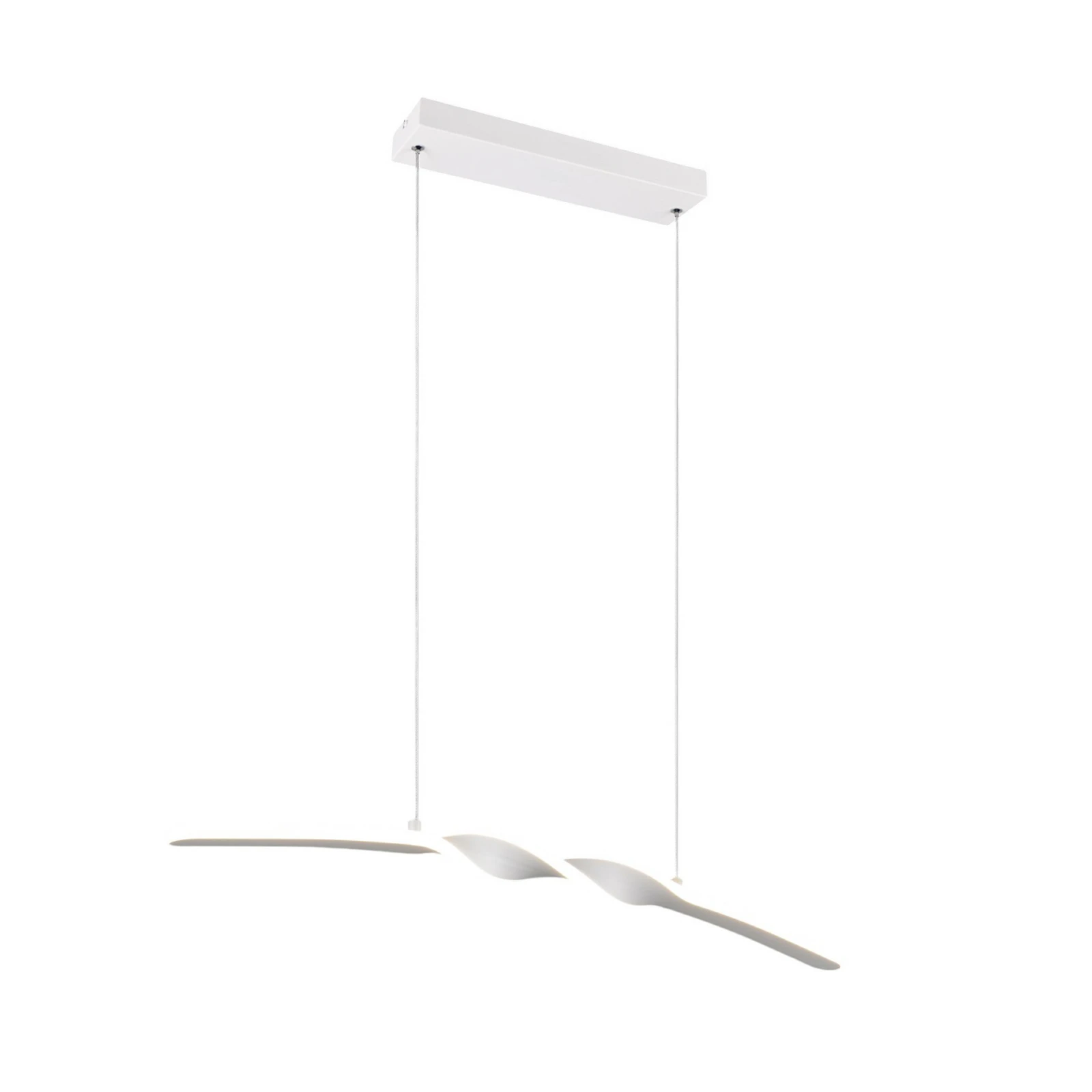 Suspension LED Ginko, blanc mat, métal, longueur 79 cm