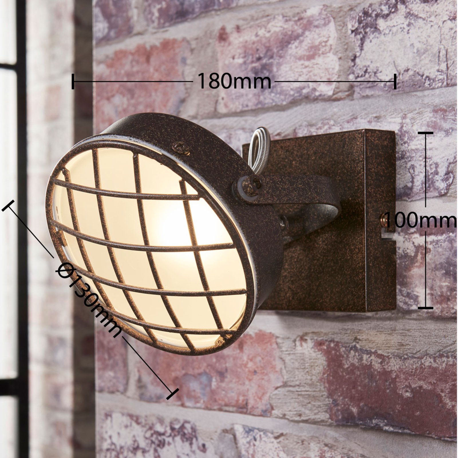 Lámpara de pared LED Tamin óxido estilo industrial