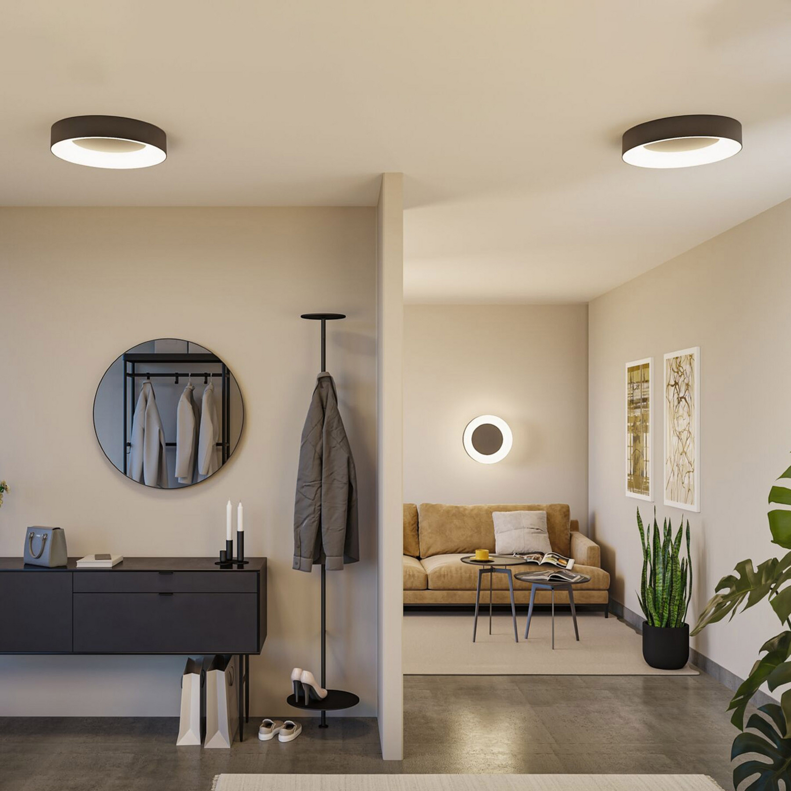 Lampa sufitowa LED Paulmann Smart Casca, czarna, Ø 40 cm, RGBW, IP44 Lampa sufitowa LED Paulmann Smart Casca, czarna, Ø 40 cm, RGBW, IP44