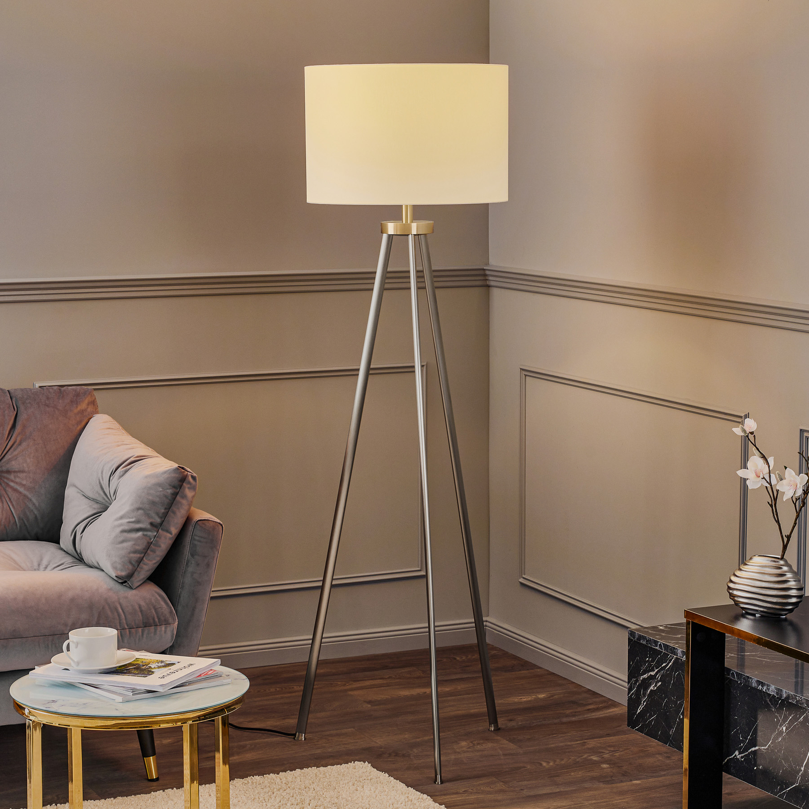 Rothfels Mayralis lampa stojąca trójnik nikiel