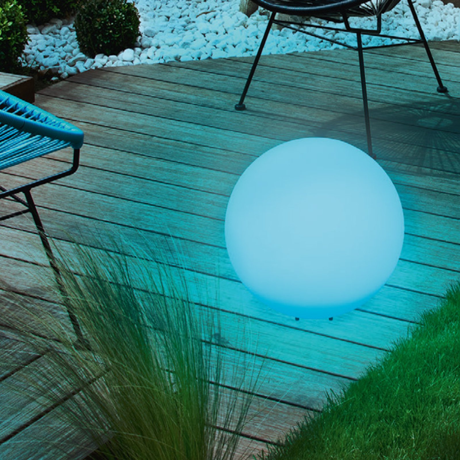 Esotec Decorative spherical solar lamp Mega Ball 40 cm, plastic, energy efficiency: A+