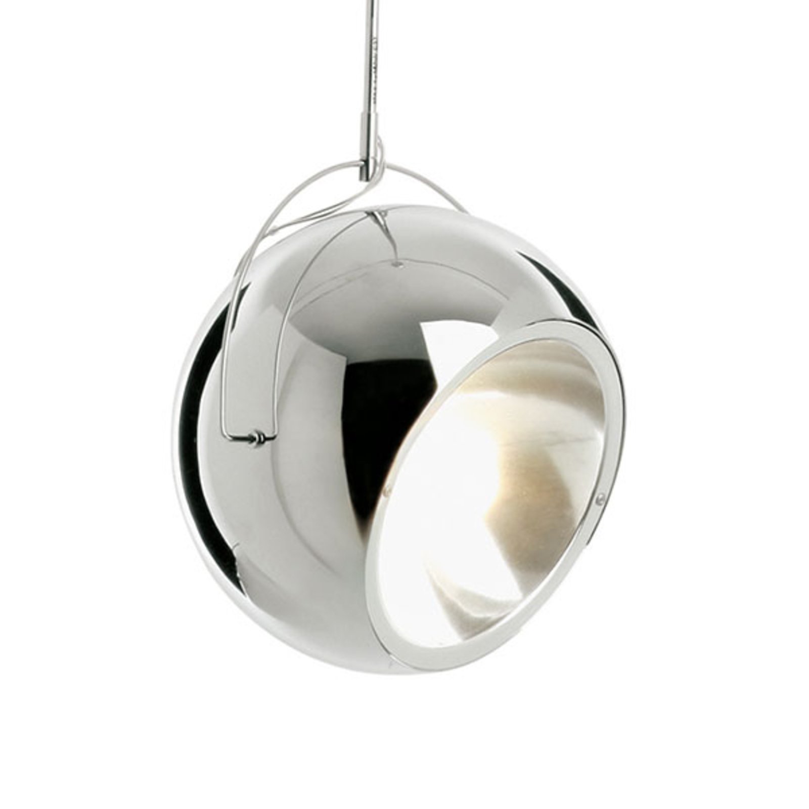 "Fabbian Beluga" Plieninis chromuotas pakabinamas šviestuvas, Ø 20 cm
