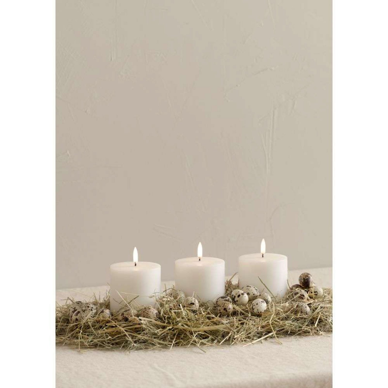 Pillar candle LED Nordic White 7,8 x 10 cm - Uyuni Lighting