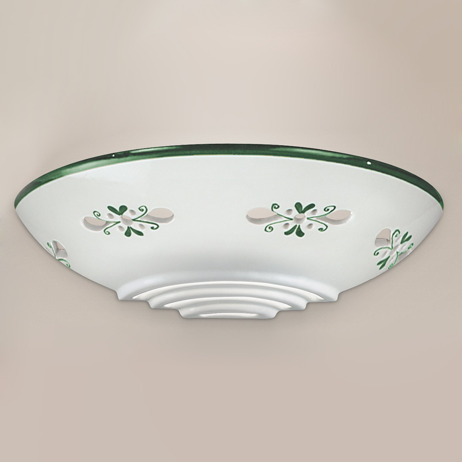Bassano - snygg keramikvägglampa, grön