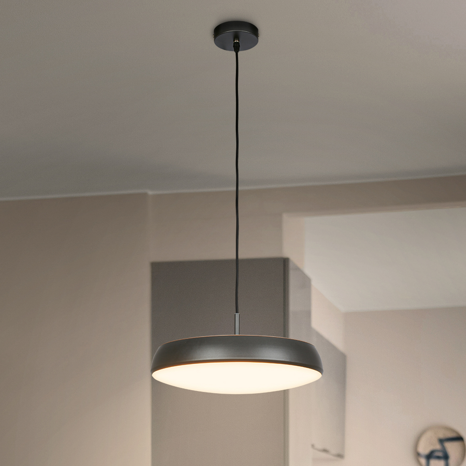 Nala LED függő világítás, antracit, fém/műanyag, átmérő 35 cm