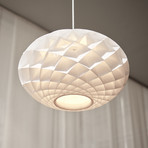 Louis Poulsen Patera Oval LED-Pendel weiß Ø 50cm