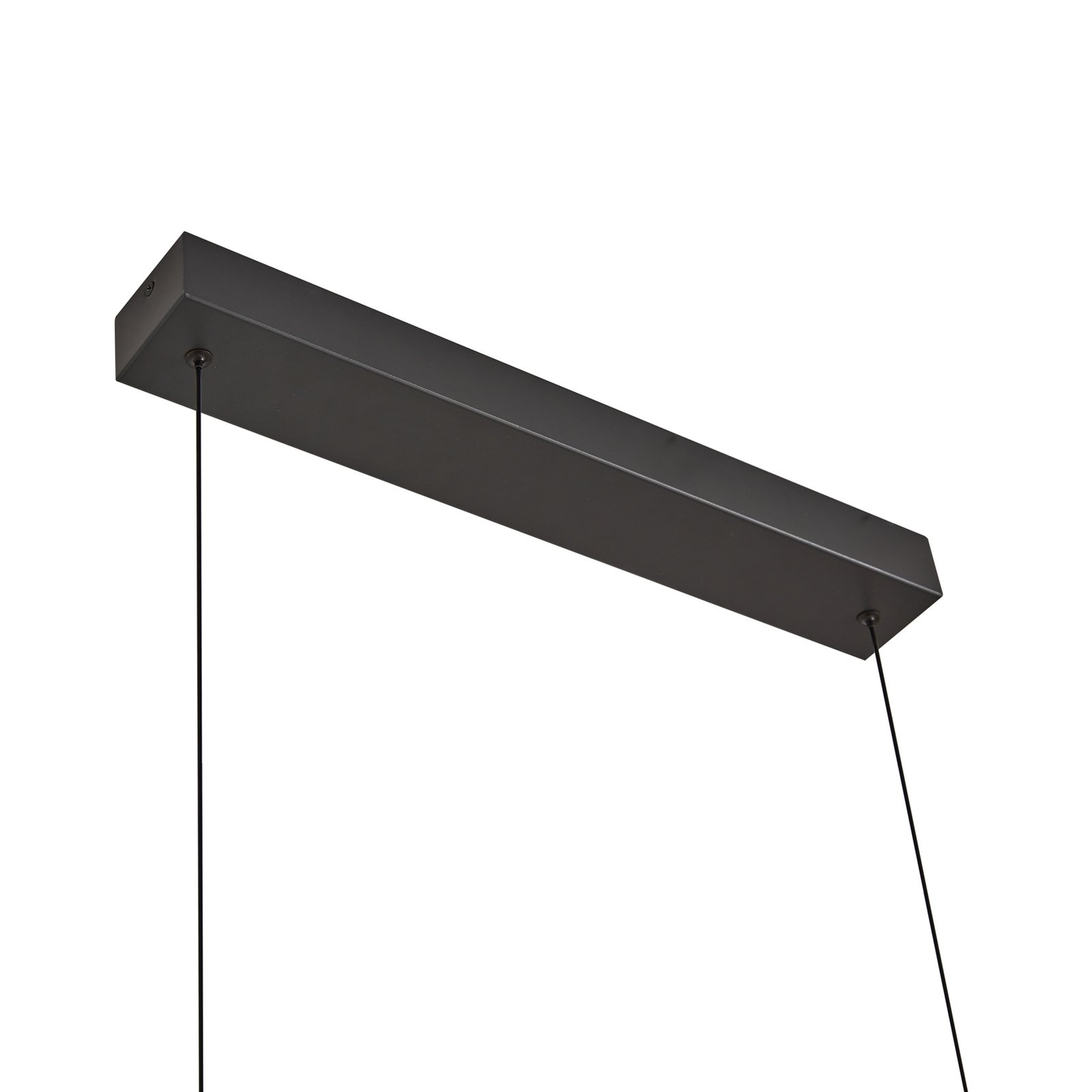 Lucande LED závesné svetlo Madu, čierna farba, kov, dĺžka 92,5 cm