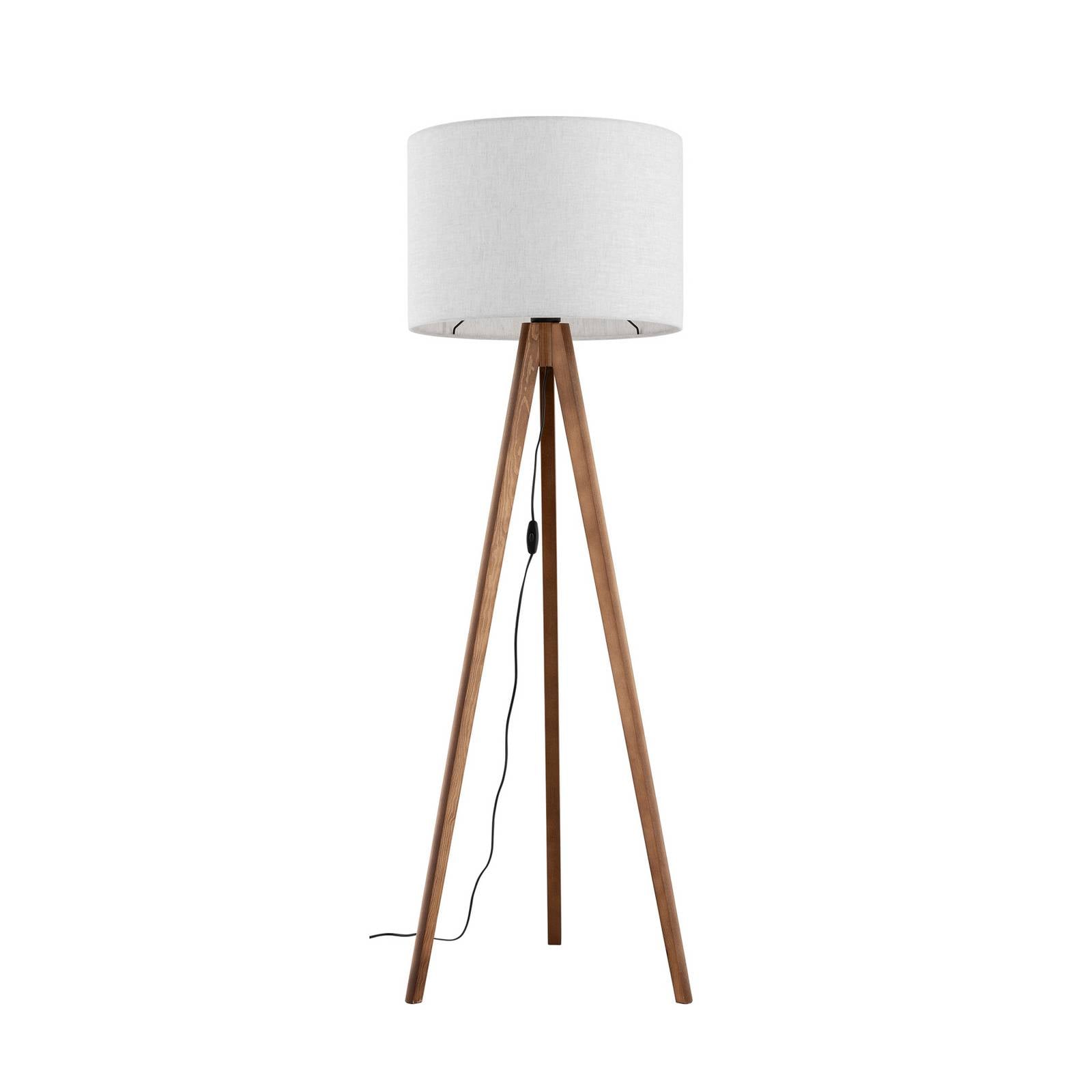 Stehleuchte Grand, creme/nussbaum, Höhe 145 cm, E27
