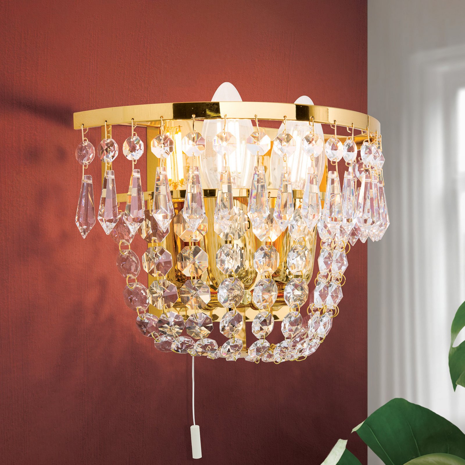 Sherata Crystal Wall Light Gold